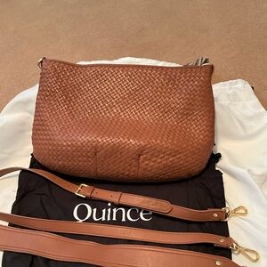 Quince Tan Woven Leather Shoulder Bag